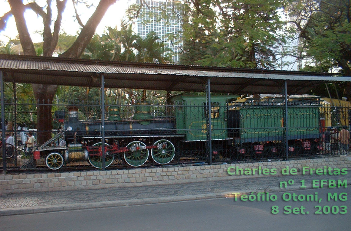 Locomotiva a vapor da EFBM - Estrada de Ferro Bahia e Minas, em Teófilo Otoni