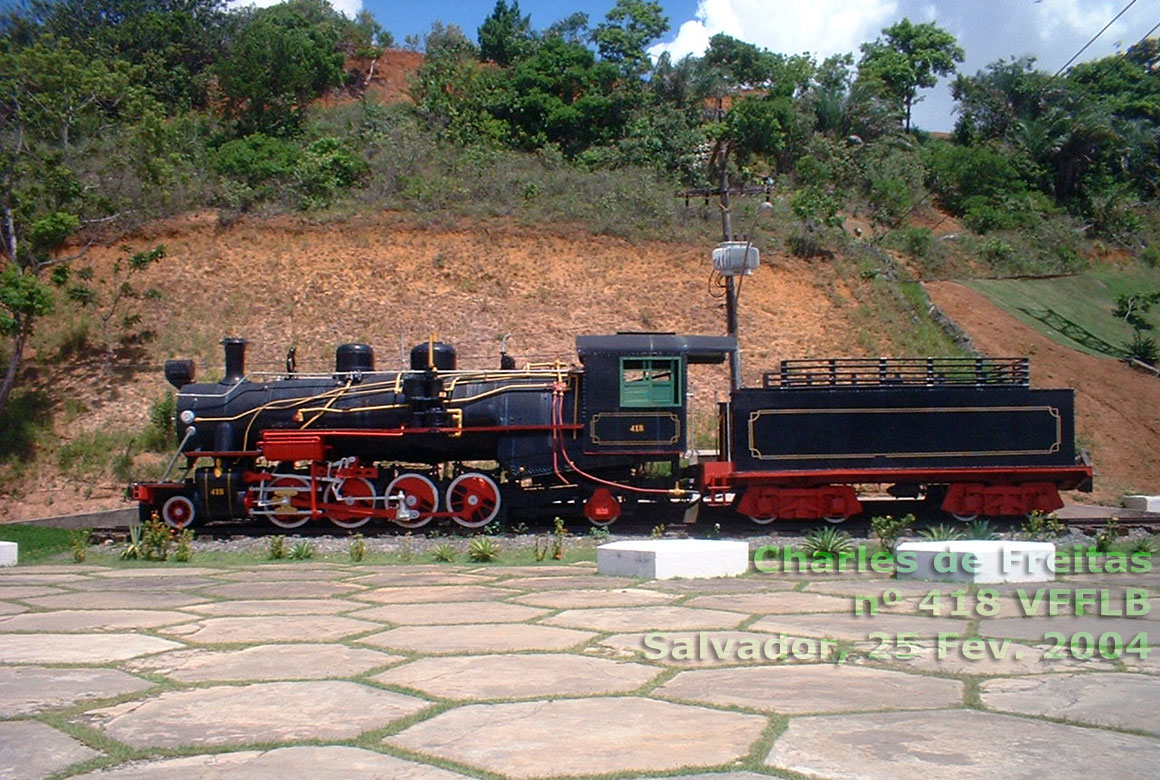 Locomotiva a vapor número 418 da antiga Viação Férrea Federal Leste Brasileiro - VFFLB