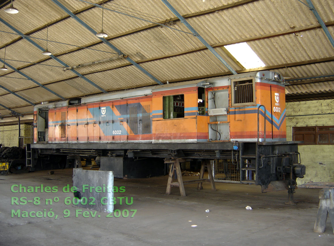 Locomotiva Alco RS-8 número 6002 nas oficinas ferroviárias da CBTU Maceió