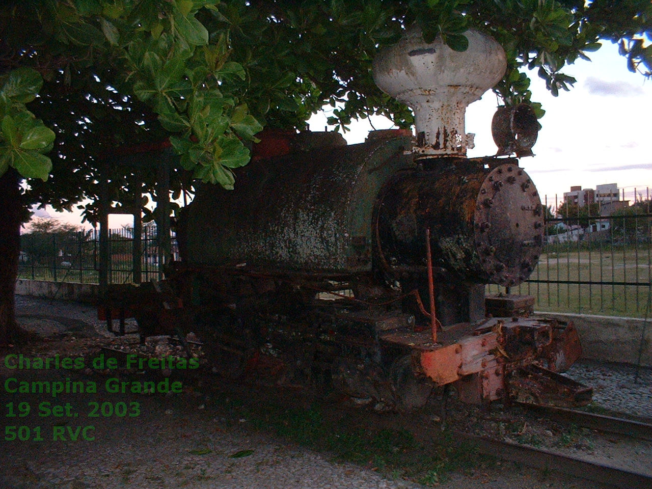 Locomotiva a vapor ex-nº 501 RVC no Museu do Algodão, em Campina Grande, 19 Set. 2003 