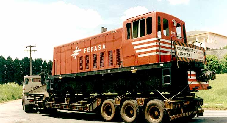 A locomotiva Cooper a caminho da Viação Férrea Campinas-Jaguariuna