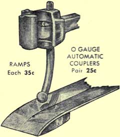Engate de ferreomodelismo com rampa mecânica, de 1947
