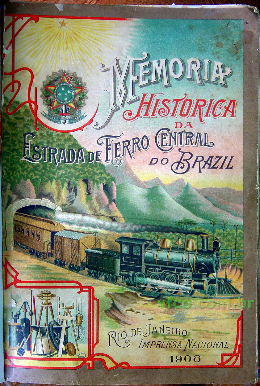 Capa do livro "Memória histórica da Estrada de Ferro Central do Brasil"