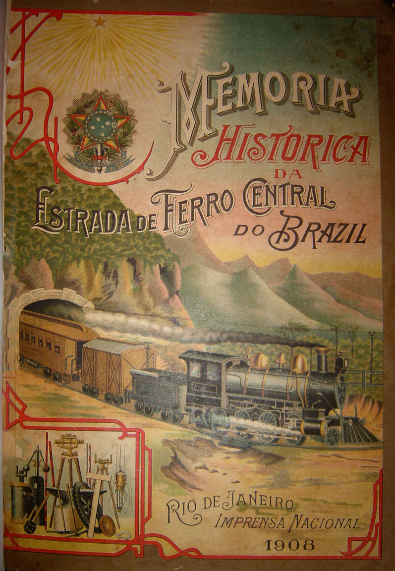 Capa do livro "Mem&oacute;ria hist&oacute;rica da Estrada de Ferro Central do Brasil"