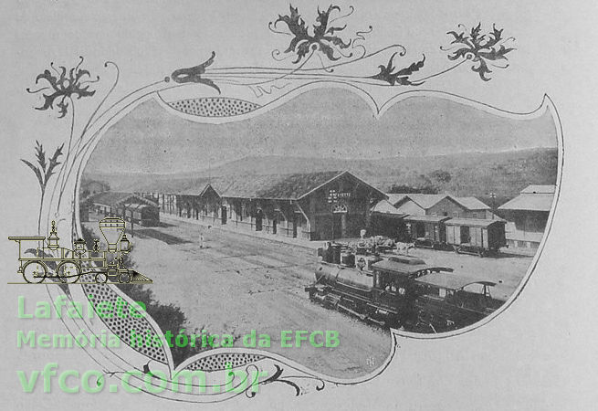 Estação ferroviária “Lafaiete”, em “Queluz” de Minas — atual Conselheiro Lafaiete