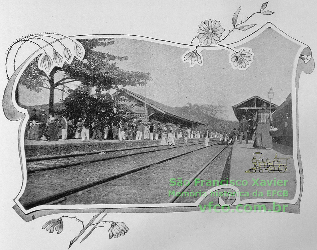 Estação de São Francisco Xavier, na página 369 do livro “Memória histórica da Estrada de Ferro Central do Brasil”, de 1908