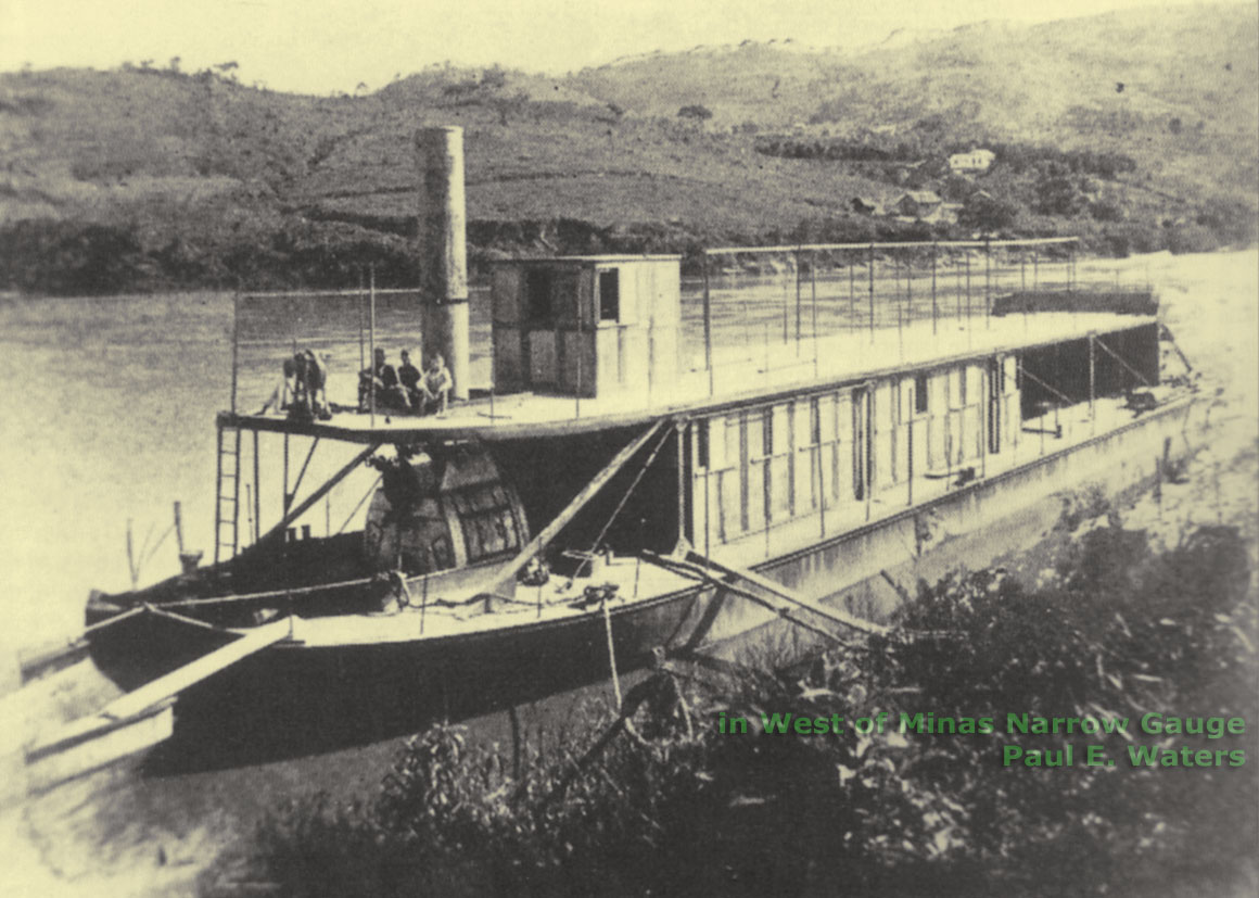 Barca a vapor do serviço fluvial da EFOM - Estrada de Ferro Oeste de Minas