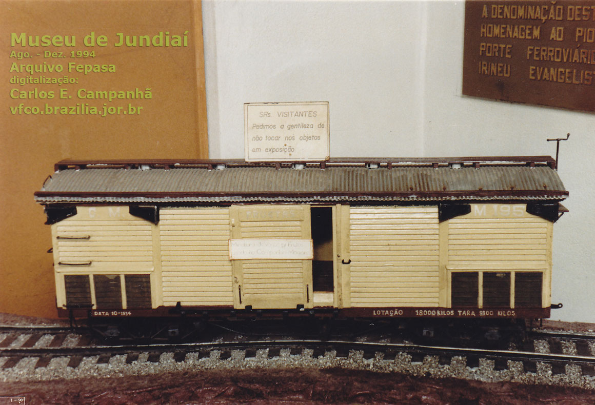 Ferreomodelo de vagão de carga, exposto no Museu Ferroviário de Jundiaí em 1994