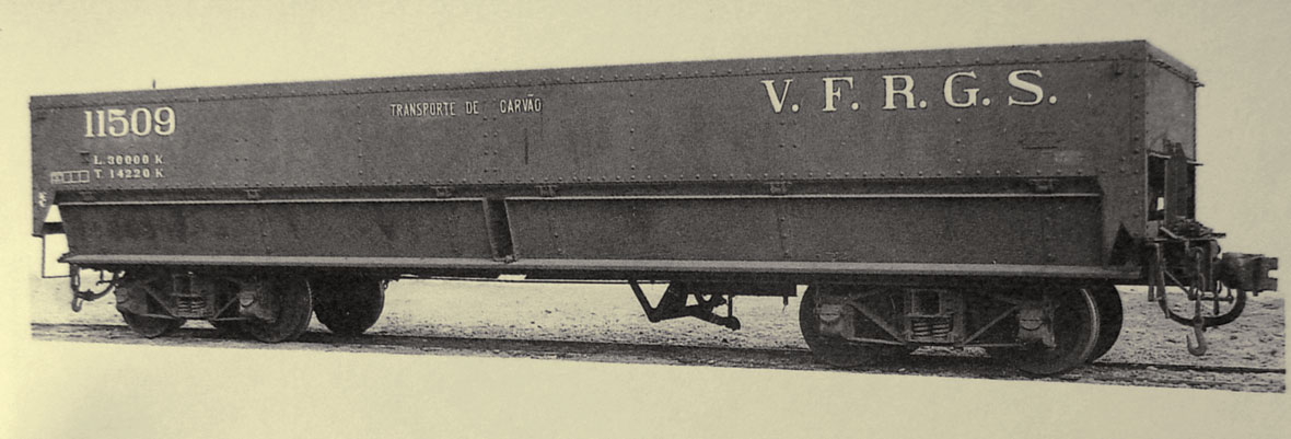 Foto do vagão gôndola nº 11509. Fonte: Catálogo do Centro de Preservação da História da Ferrovia no Rio Grande do Sul