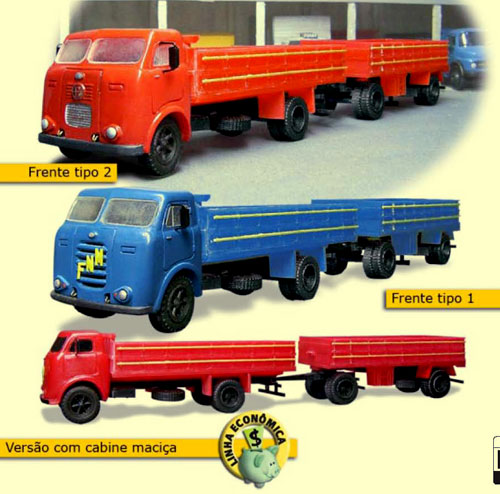 Miniaturas de caminhão FNM "Romeu e Julieta", para maquetes de ferreomodelismo