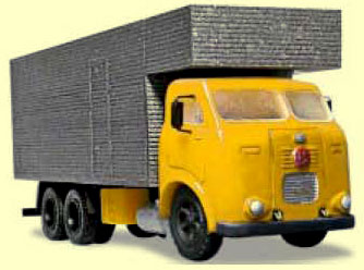 Miniatura de caminhão FNM "baú trucado" para maquetes de ferreomodelismo