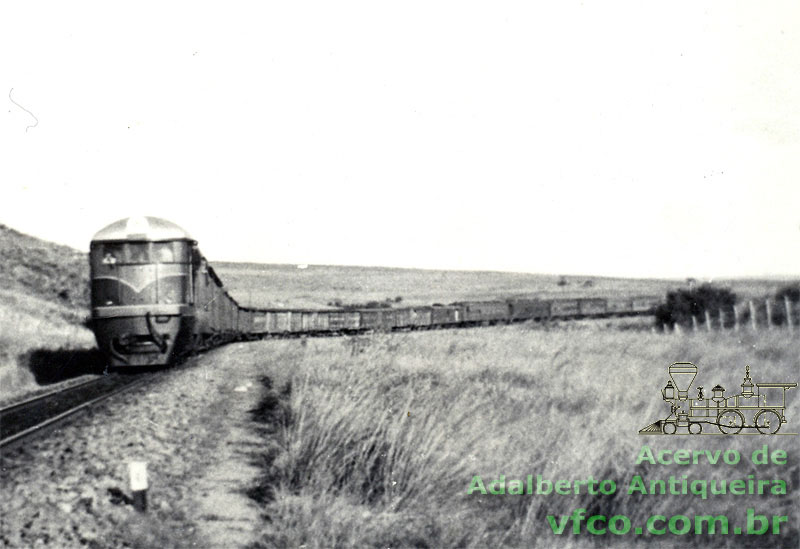 Locomotiva diesel-hidráulica Esslingen tracionando trem misto no Rio Grande do Sul
