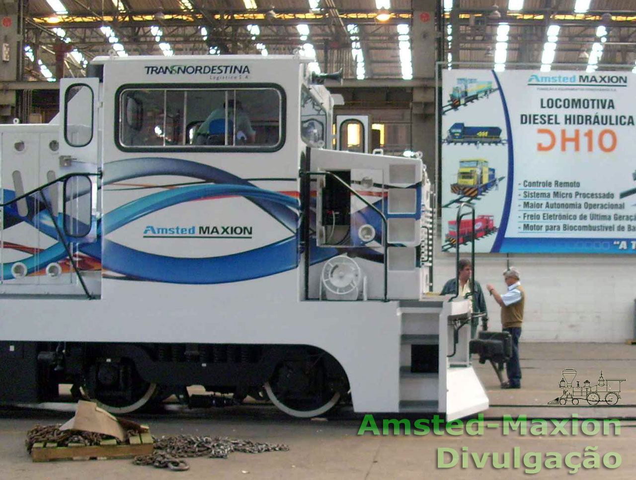 Publicidade da locomotiva DH-10 da CFN - Companhia Ferroviária do Nordeste