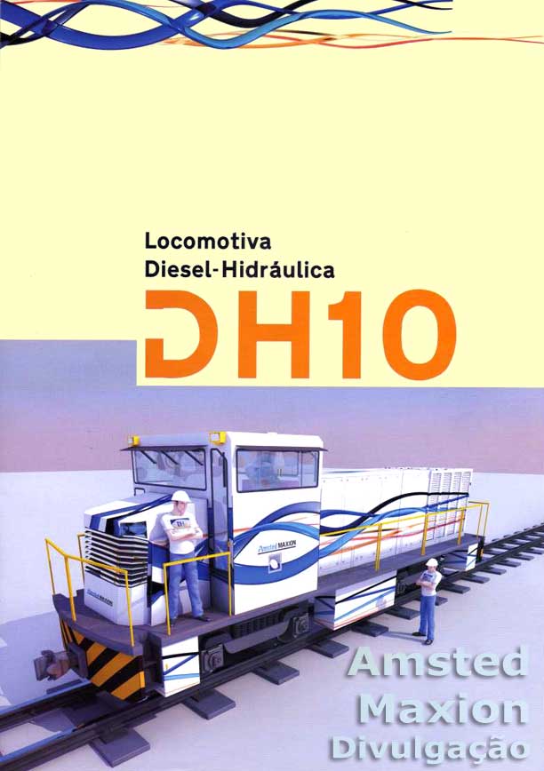 Capa do folheto de apresentação da locomotiva DH10