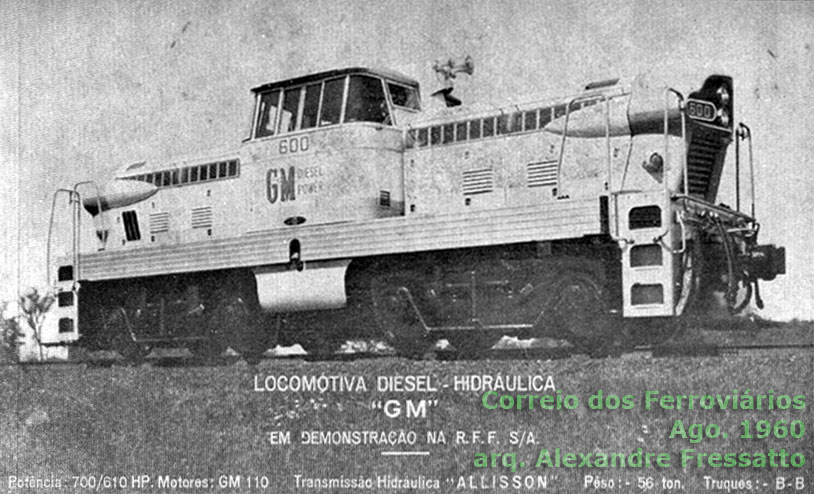 Anúncio da locomotiva diesel-hidráulica GMDH1 no “Correio dos Ferroviários”