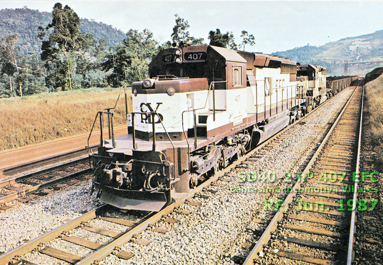Locomotiva SD40-2 nº 407 da Estrada de Ferro Carajás: a centésima locomotiva construída pela Equipamentos Villares