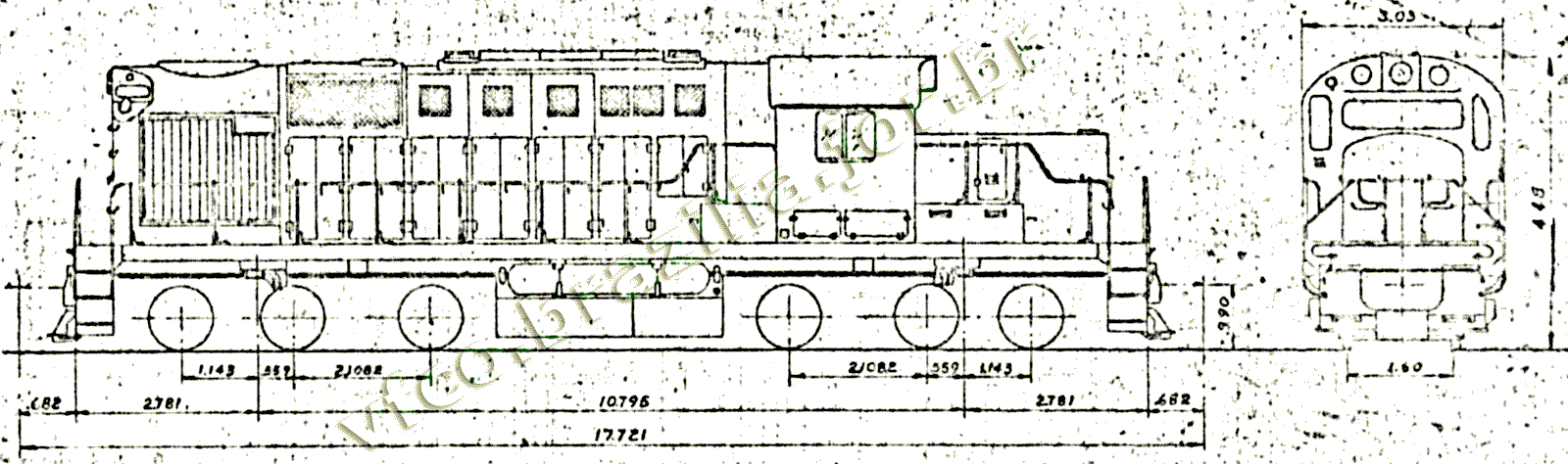Desenho e medidas da Locomotiva Alco RSD-12