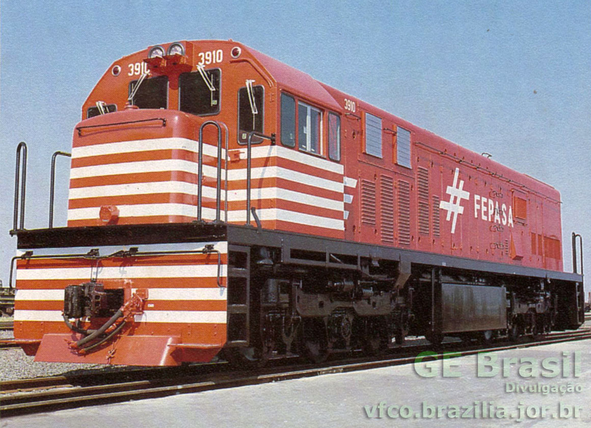 Locomotiva U20C construída pela GE-Brasil para a Fepasa - Ferrovias Paulistas