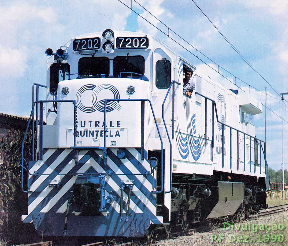 Locomotiva Dash-7 (C30-7) nº 7202 Cutrale-Quintella entregue à Fepasa em 1991