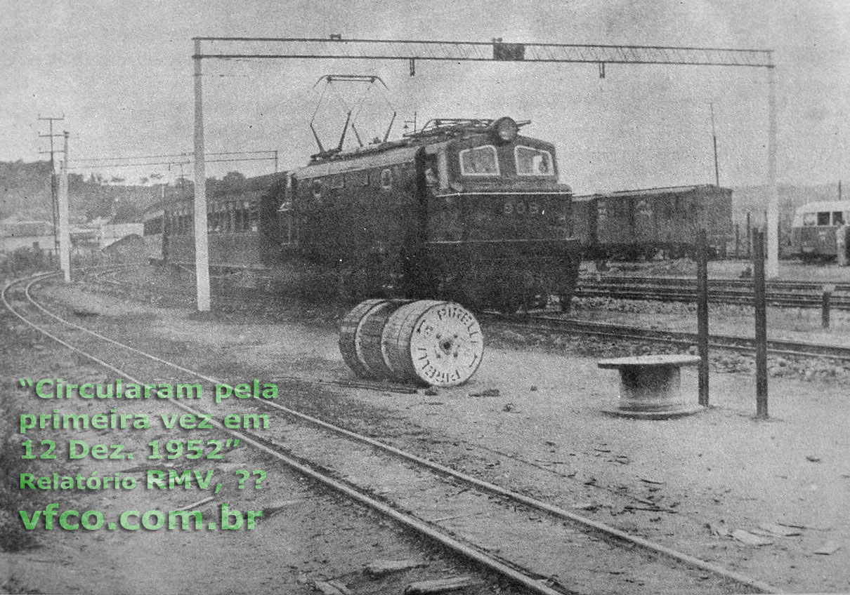 Locomotiva elétrica Metropolitan Vickers nº 908 em relatório da antiga RMV - Rede Mineira de Viação