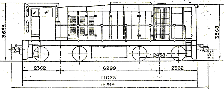 Desenho e medidas da locomotiva GL-8 U-4