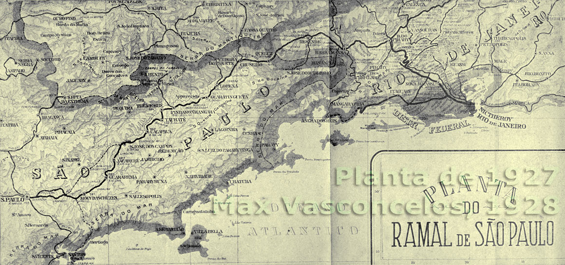 Mapa do Ramal de São Paulo da Estrada de Ferro Central do Brasil em 1927