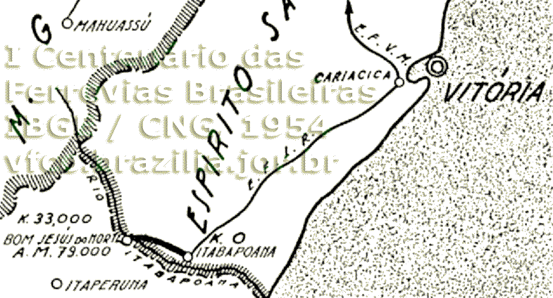 Mapa da Estrada de Ferro Itabapoana em 1954