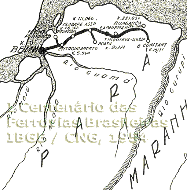 Mapa de localização da Estrada de Ferro de Bragança
