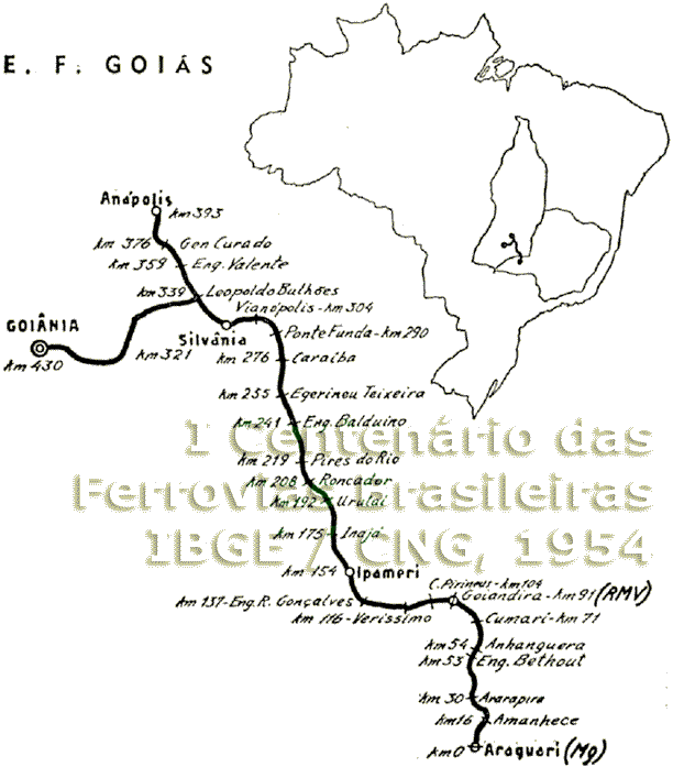 Localização da Estrada de Ferro Goiás  no mapa do Brasil