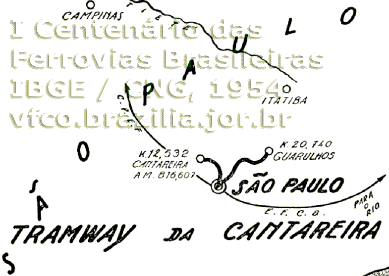 Mapa de localização do Tramway da Cantareira