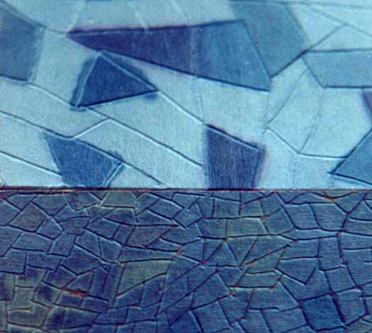 Imitação de um piso ou muro em pedra decorativa para maquete de ferreomodelismo
