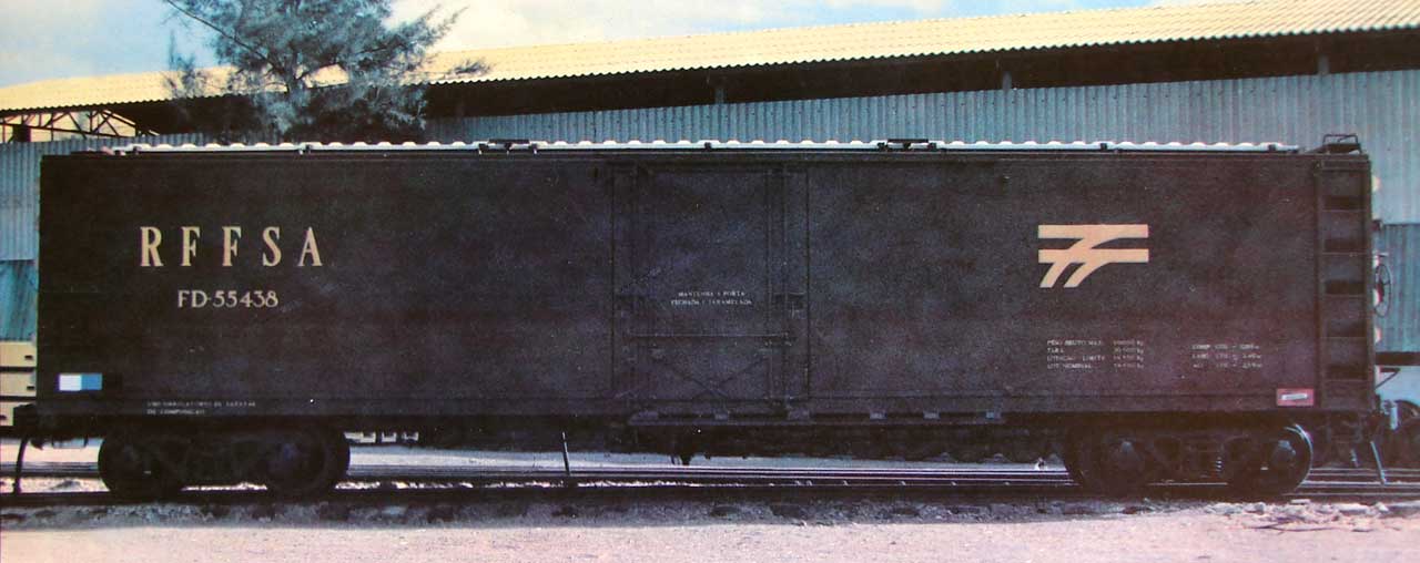 Vagão fechado FD da RFFSA - Rede Ferroviária Federal, construído pela Mafersa