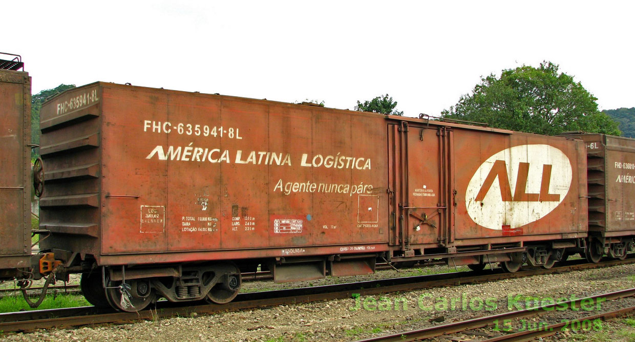 Vagão FHC635.941-8L da ferrovia ALL - América Latina Logística