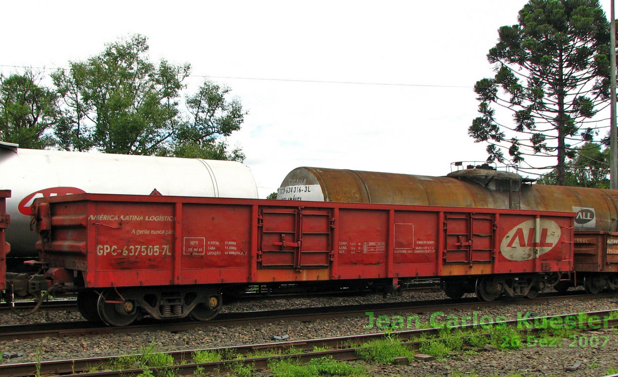 Vagão GPC-637.505-7L da ferrovia ALL - América Latina Logística