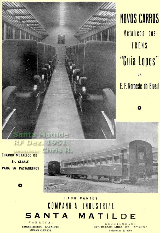 Vagões Santa Matilde em aço carbono para os trens “Guia Lopes” da EFNoB - Noroeste do Brasil