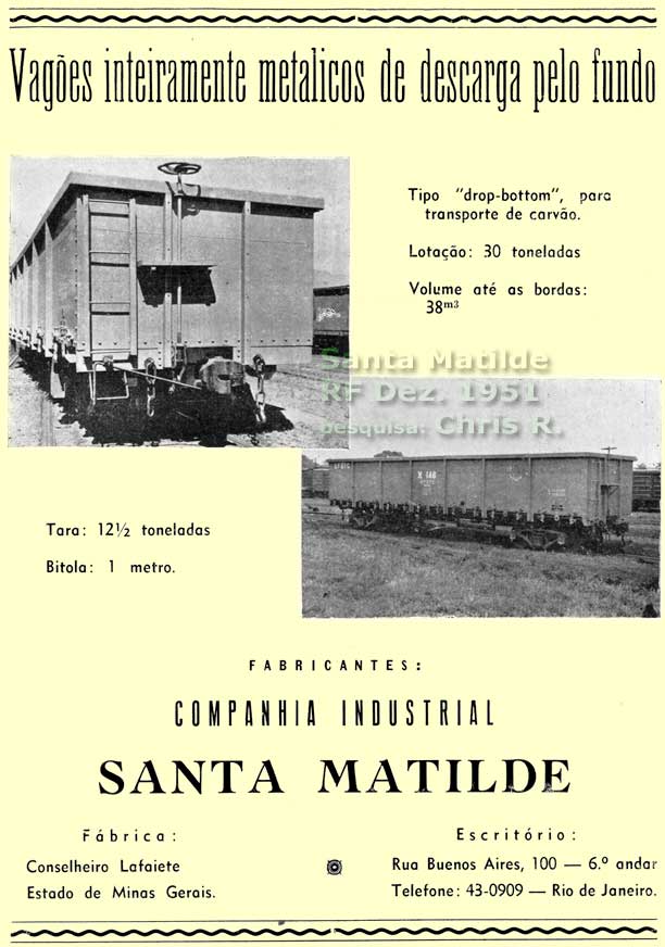 Vagão gôndola metálico drop bottom Santa Matilde para transporte de carvão na EFDTC