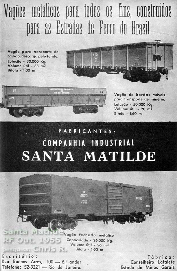 Vagões metálicos Santa Matilde para a EFDTC, Porto do Rio e RVPSC