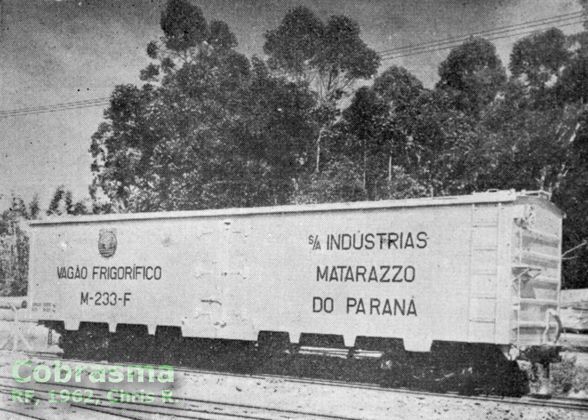 Vagão frigorífico “M-233-F” Indústrias Matarazzo do Paraná em anúncio da Cobrasma de 1962