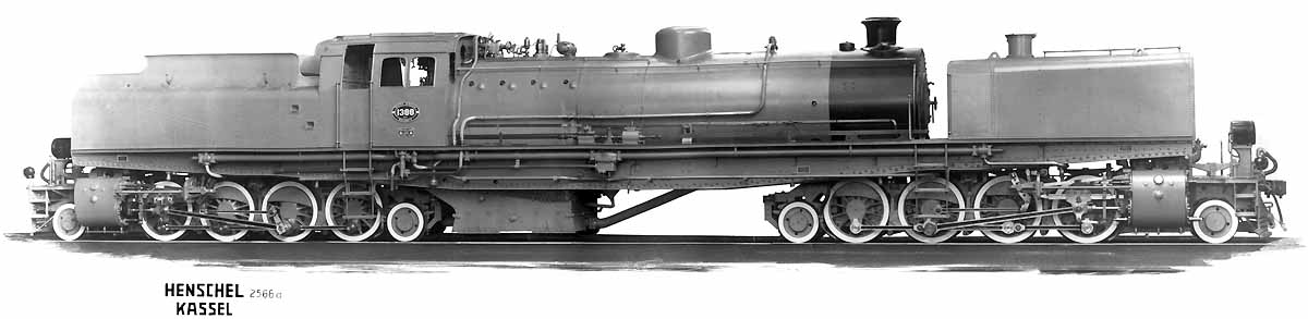 Locomotiva Fairlie 2-8-2 + 2-8-2 de vapor superaquecido das Estradas de Ferro d'África do Sul, construída pela Henschel