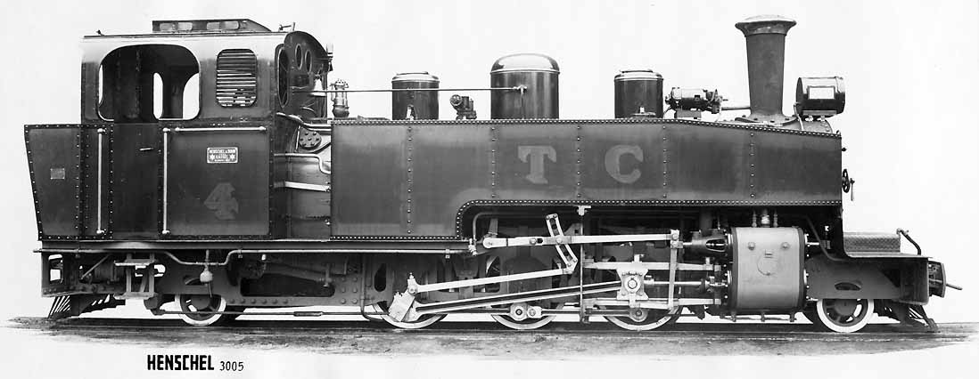 Locomotiva tender 2-6-2 a vapor saturado da Estrada de Ferro Cantareira, construída pela Henschel